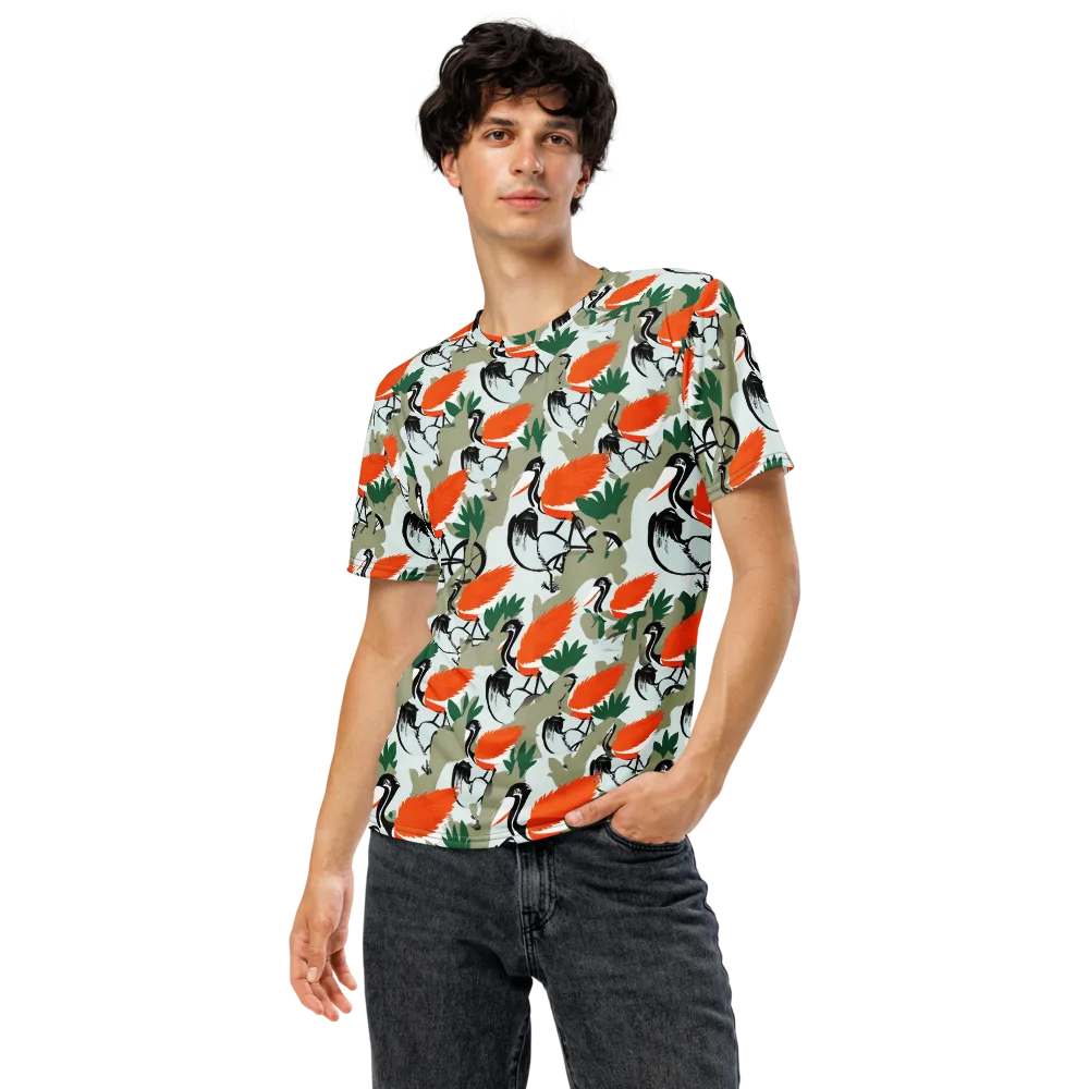 Crimson Migration on Men's Crew Neck T-Shirt — Front