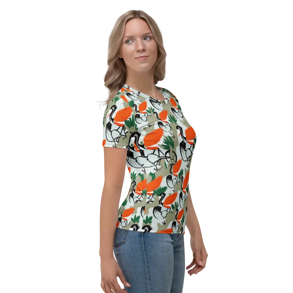 Crimson Migration on Women's Crew Neck T-Shirt — Right