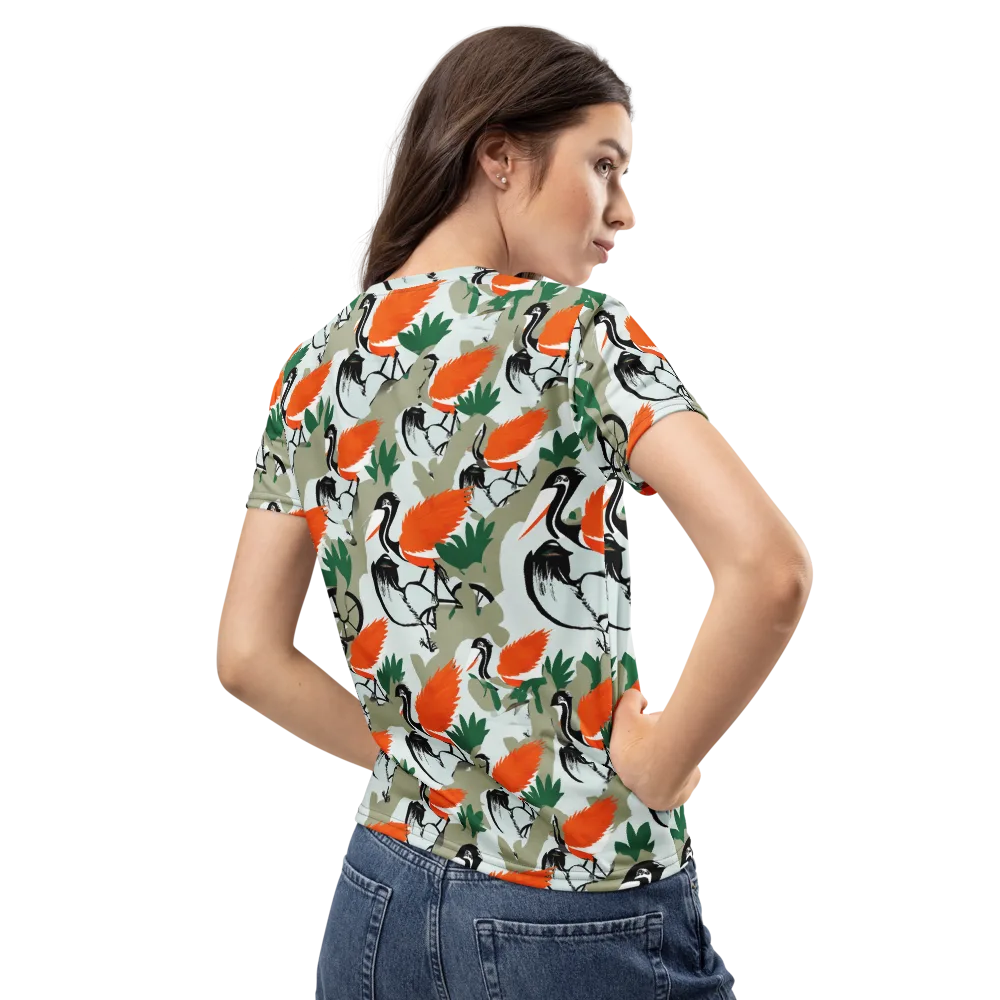 Crimson Migration on Women's Crew Neck T-Shirt — Back