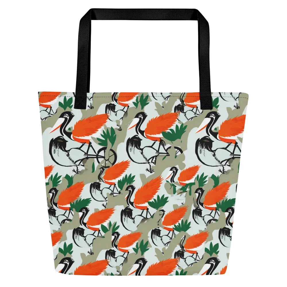Crimson Migration on Large Tote Bag W/ Pocket — Front