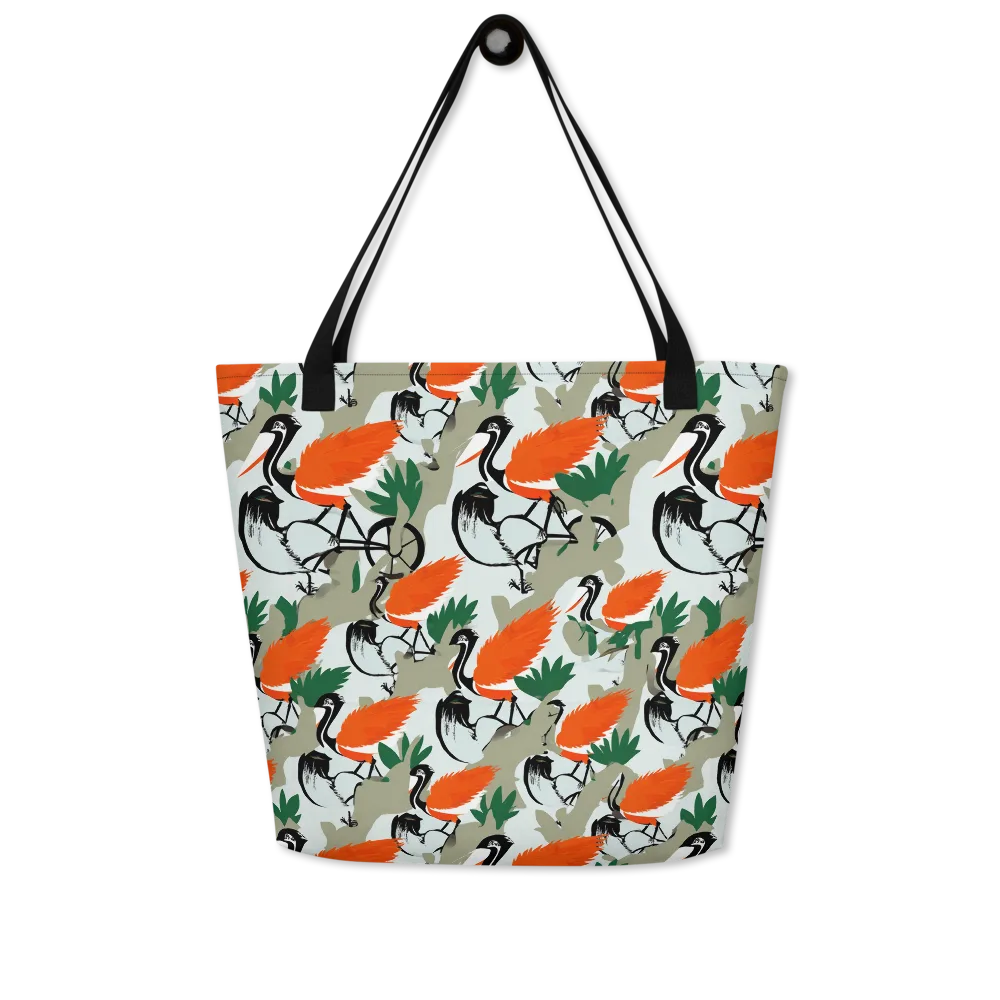 Crimson Migration on Large Tote Bag W/ Pocket — Front