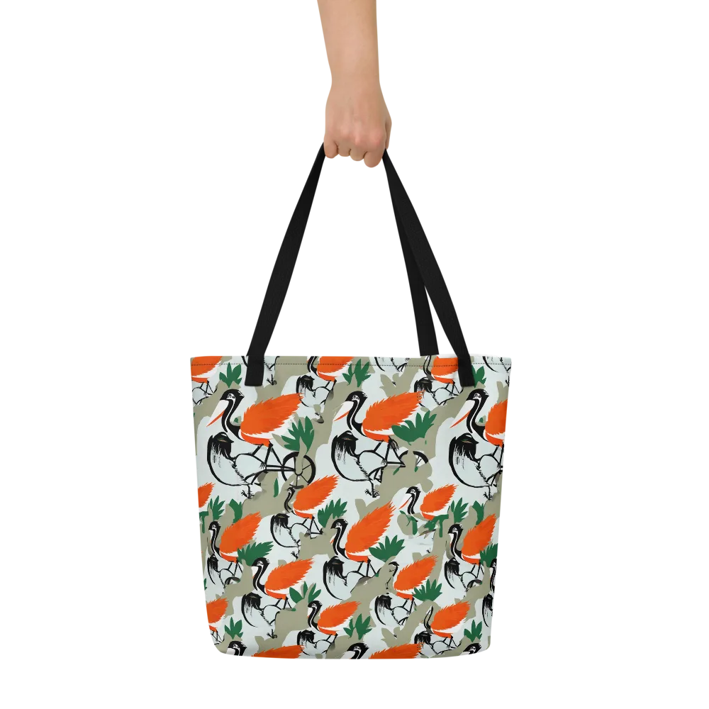 Crimson Migration on Large Tote Bag W/ Pocket — Front