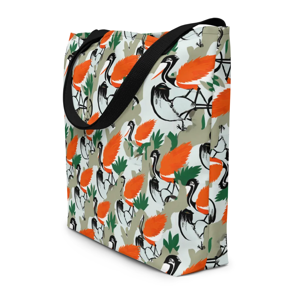 Crimson Migration on Large Tote Bag W/ Pocket — Front