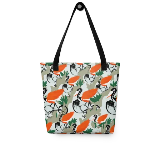 Crimson Migration on a Tote Bag