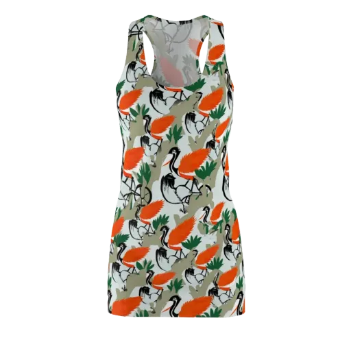 Crimson Migration on a Racerback Dress