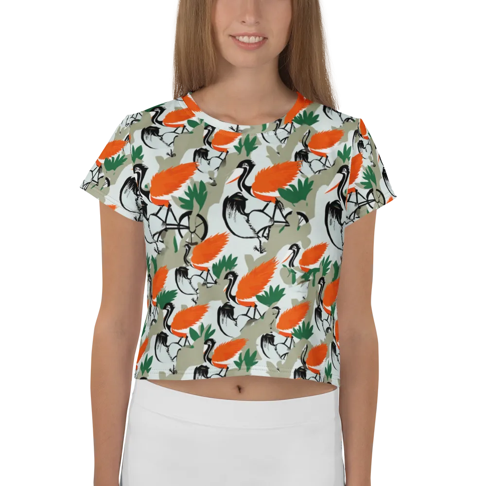 Crimson Migration on Crop Tee — Front