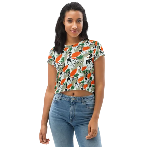 Crimson Migration on a Crop Tee