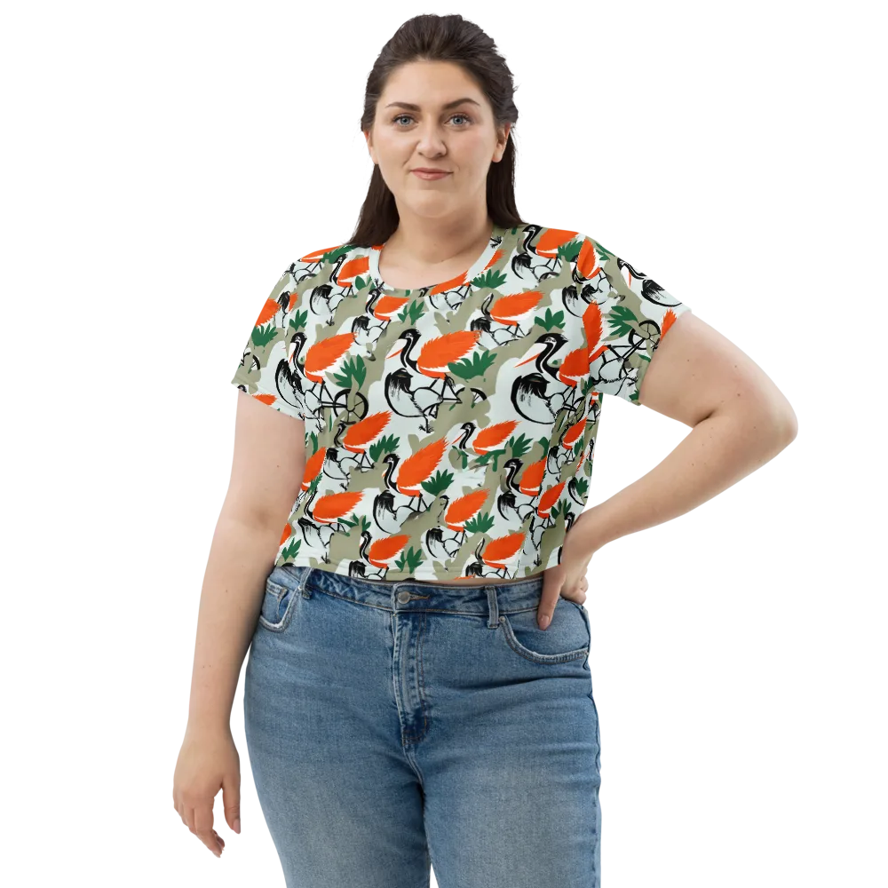 Crimson Migration on Crop Tee — Front