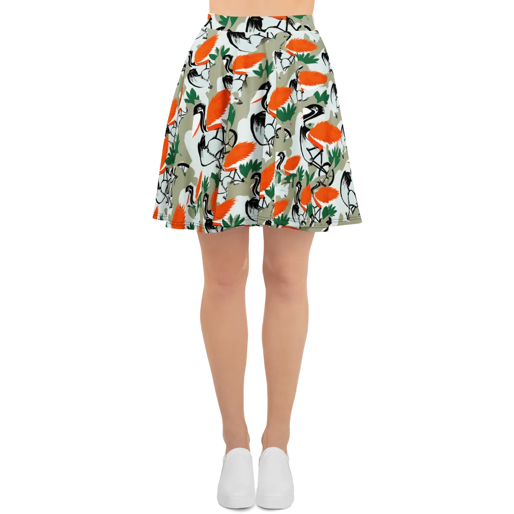 Crimson Migration on Skater Skirt — Front