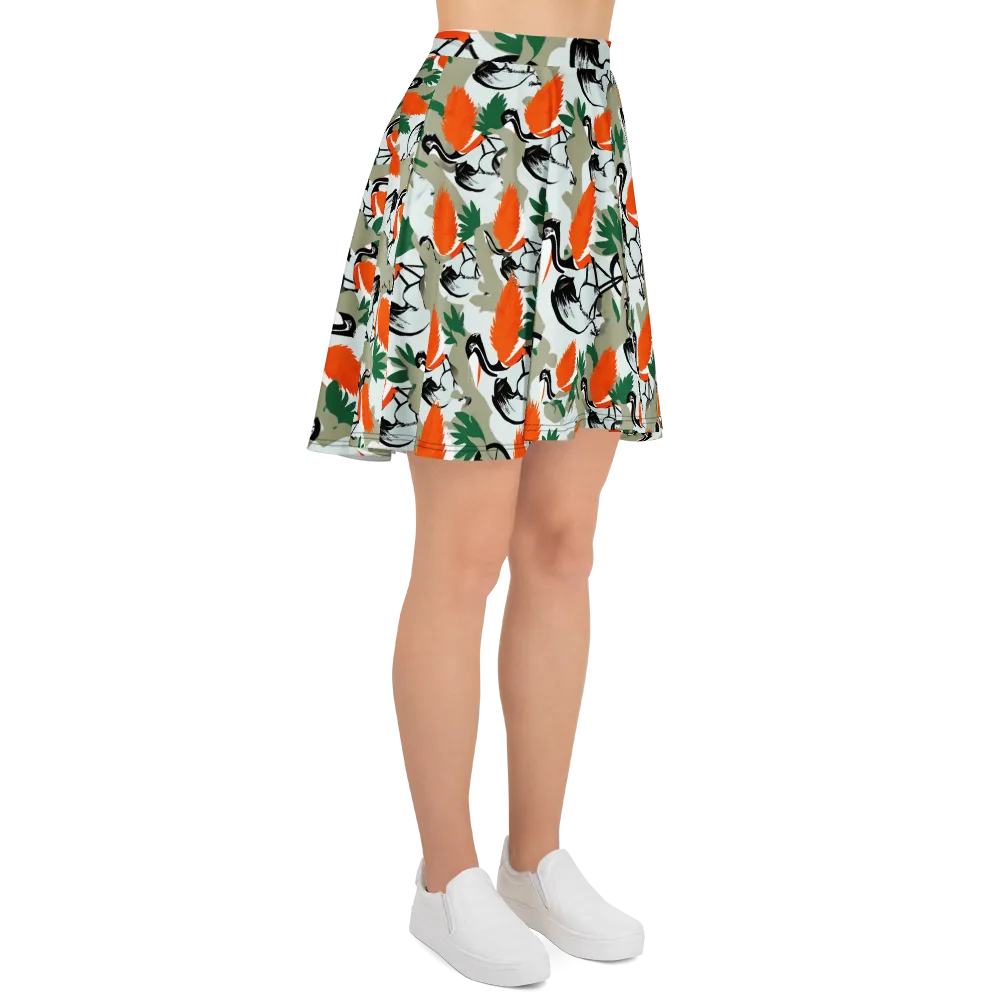 Crimson Migration on Skater Skirt — Right
