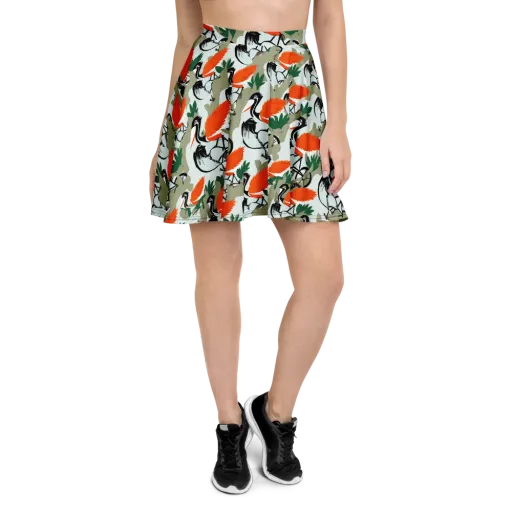 Crimson Migration on a Skater Skirt