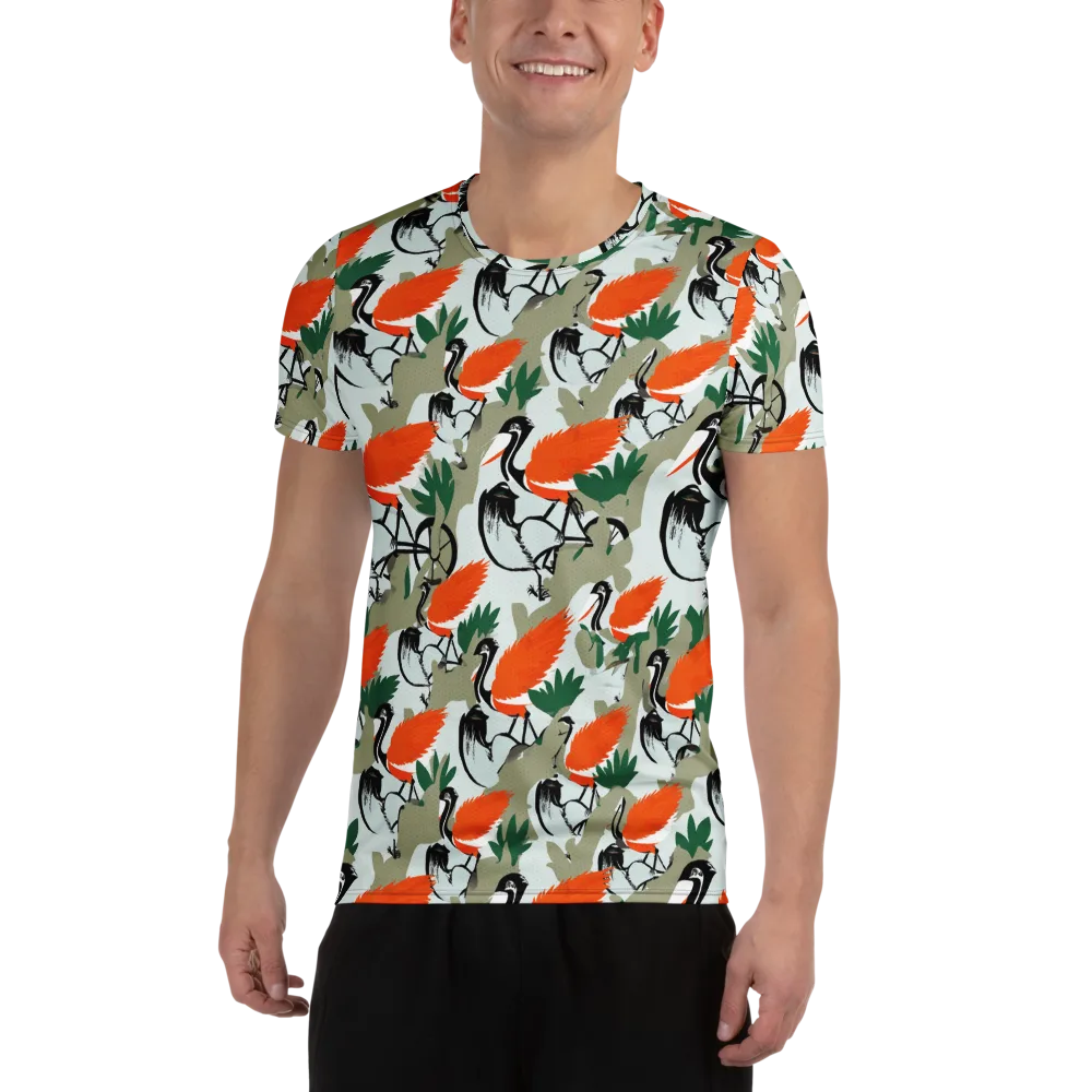 Crimson Migration on Men's Athletic T-Shirt — Front