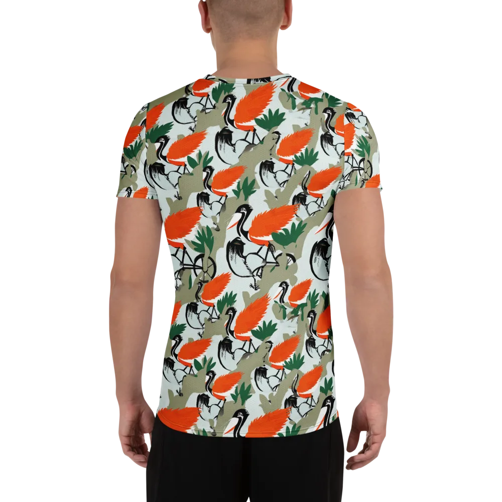Crimson Migration on Men's Athletic T-Shirt — Back