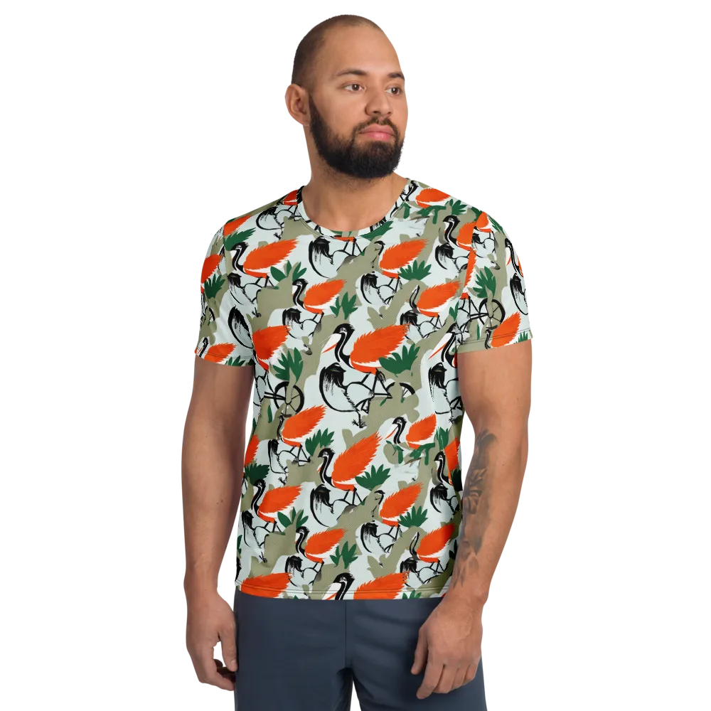 Crimson Migration on Men's Athletic T-Shirt — Front