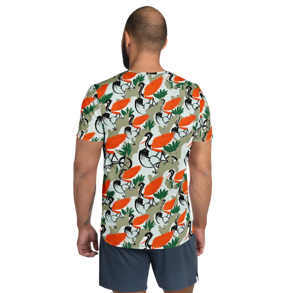 Crimson Migration on Men's Athletic T-Shirt — Back