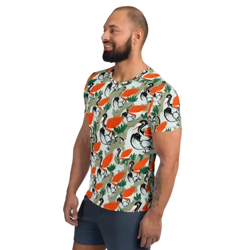 Crimson Migration on a Men's Athletic T-Shirt