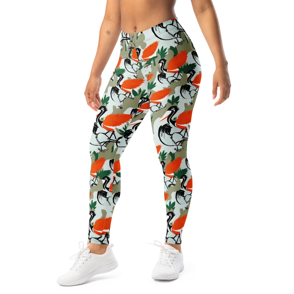 Crimson Migration on Leggings — Left Front