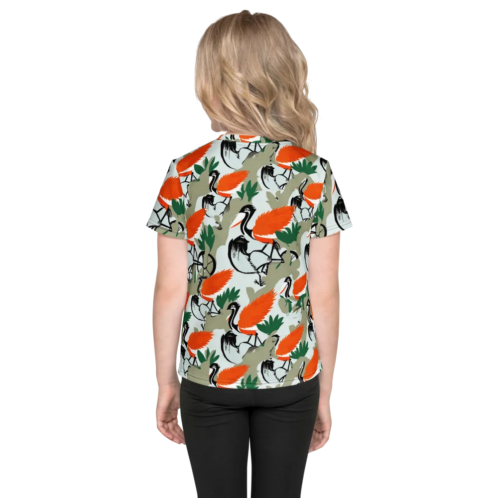 Crimson Migration on Kids Crew Neck T-Shirt — Back