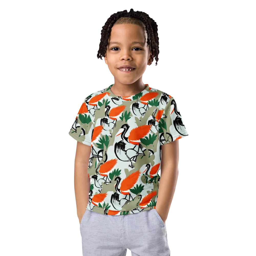 Crimson Migration on Kids Crew Neck T-Shirt — Front