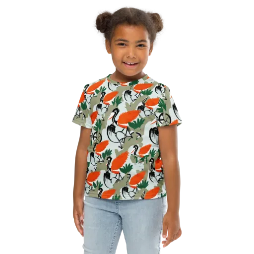 Crimson Migration on a Kids Crew Neck T-Shirt