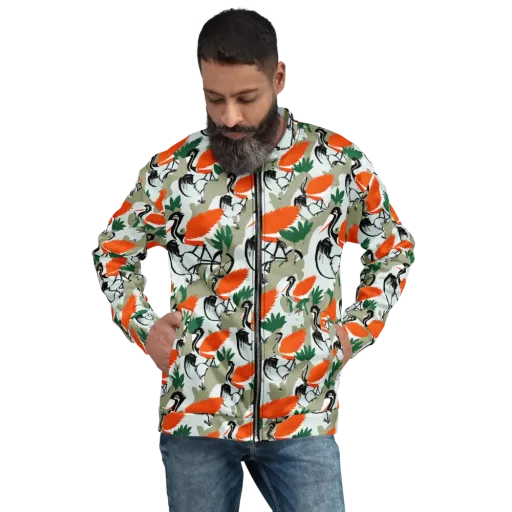 Crimson Migration on a Bomber Jacket