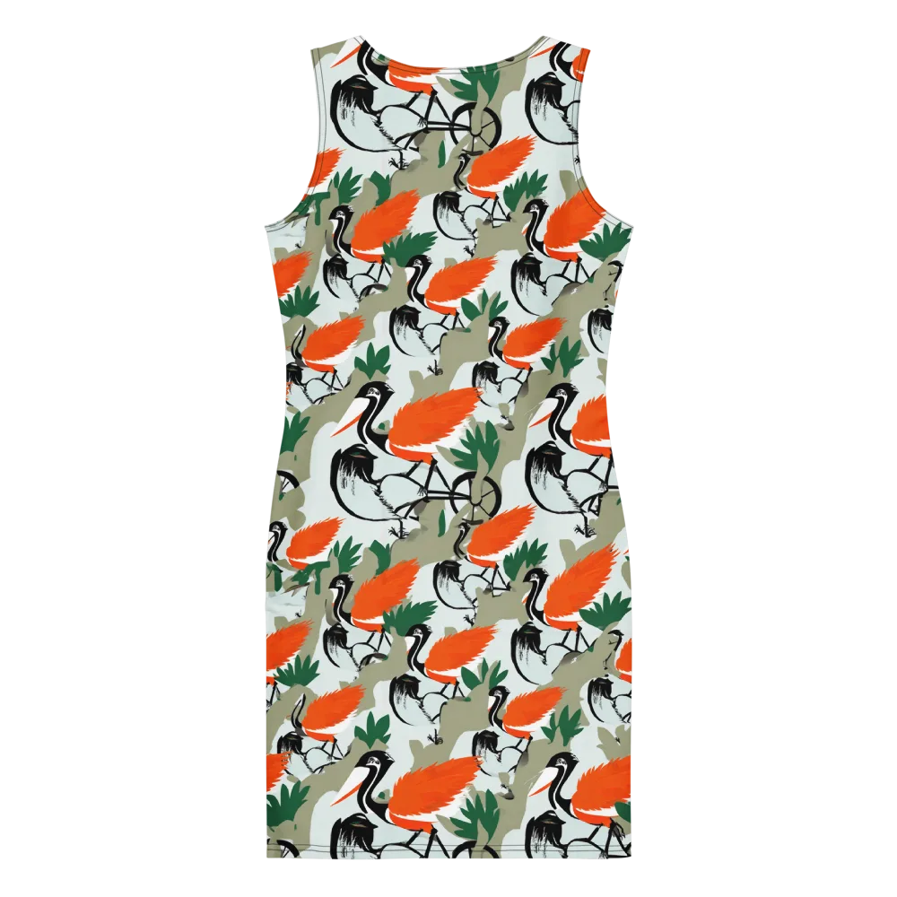 Crimson Migration on Bodycon Dress — Back