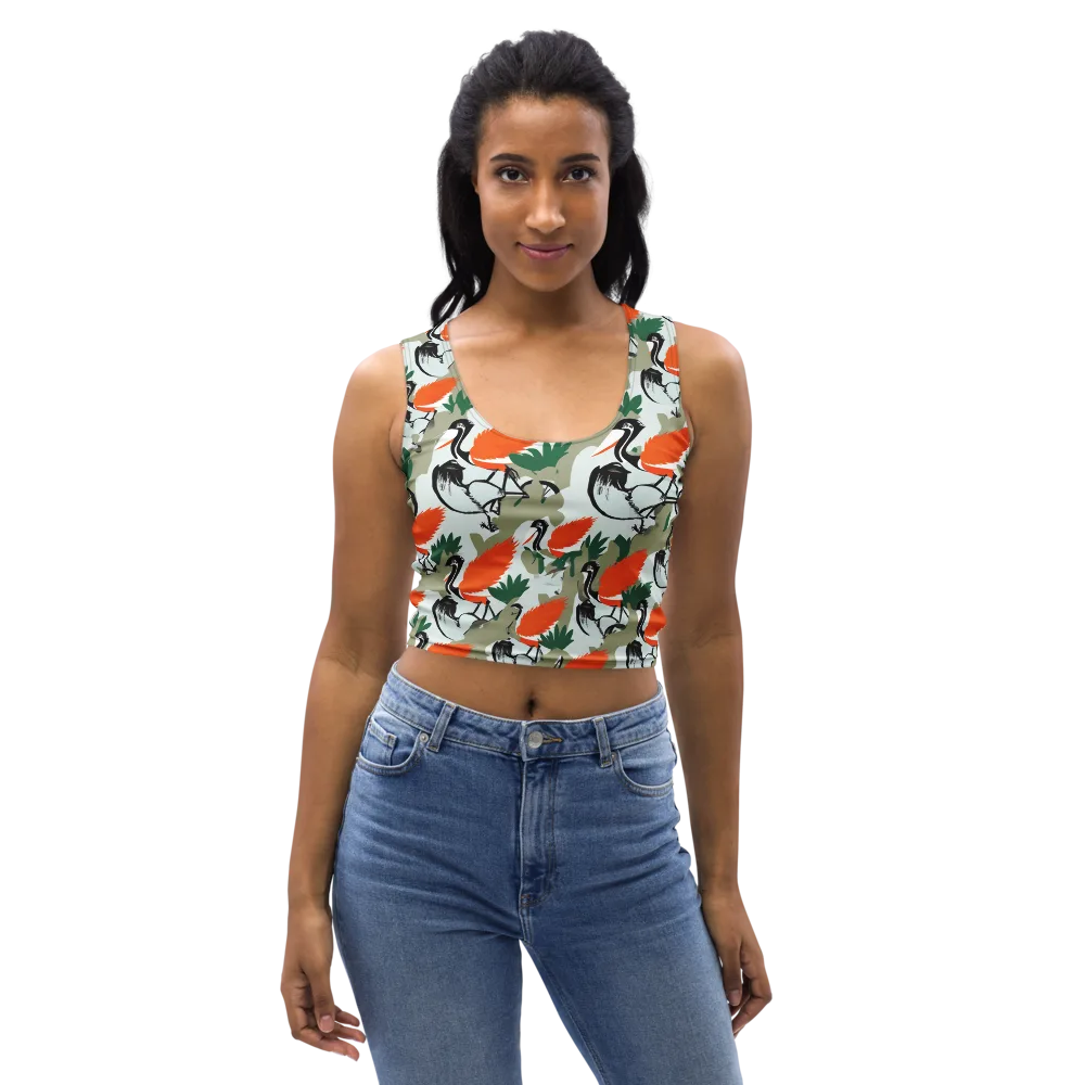 Crimson Migration on Crop Top — Front