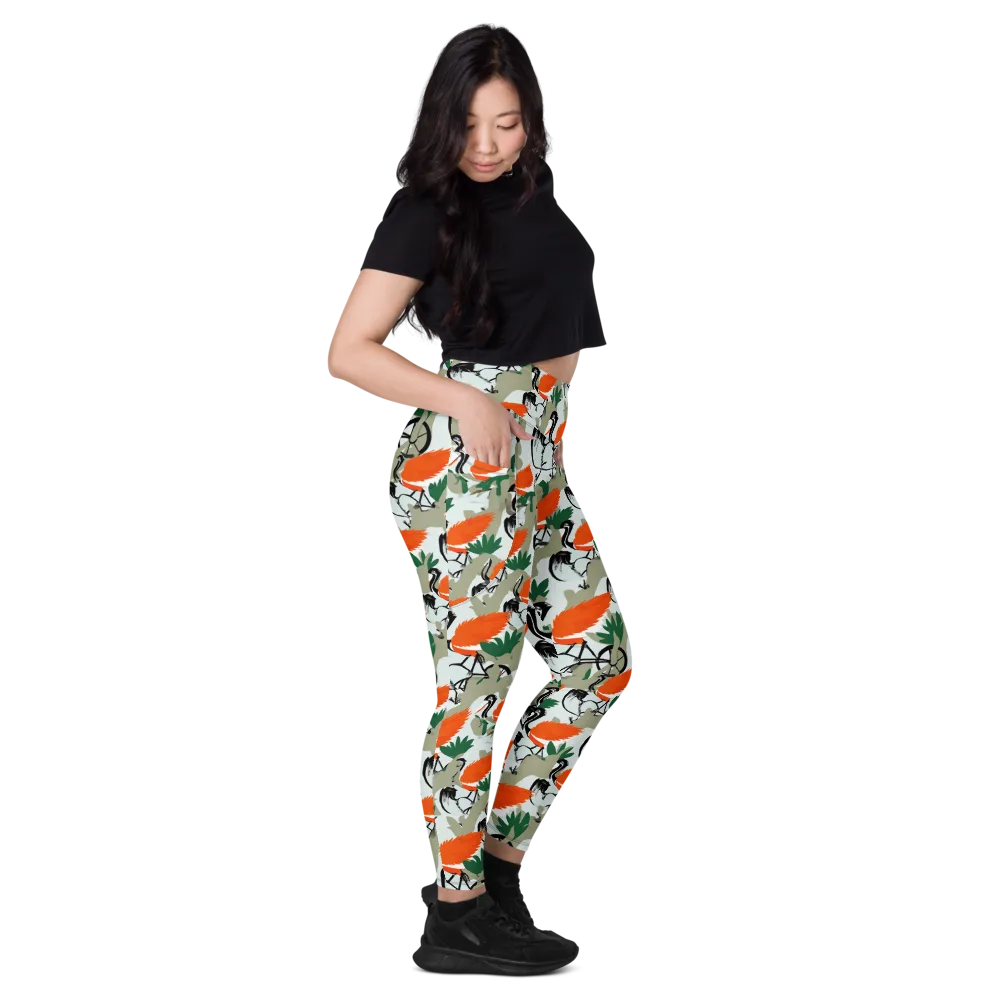 Crimson Migration on Leggings with Pockets — Right