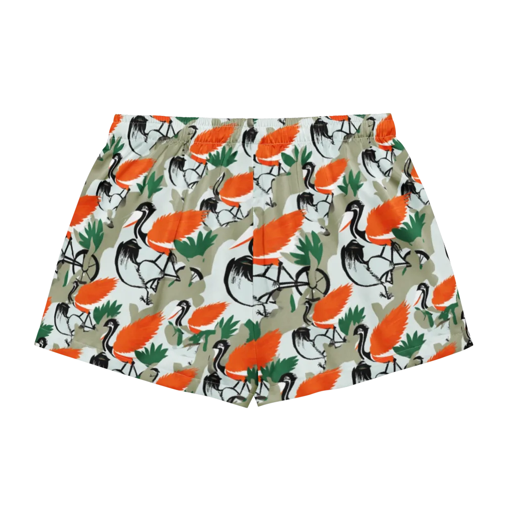 Crimson Migration on Women's Pajama Shorts — Back