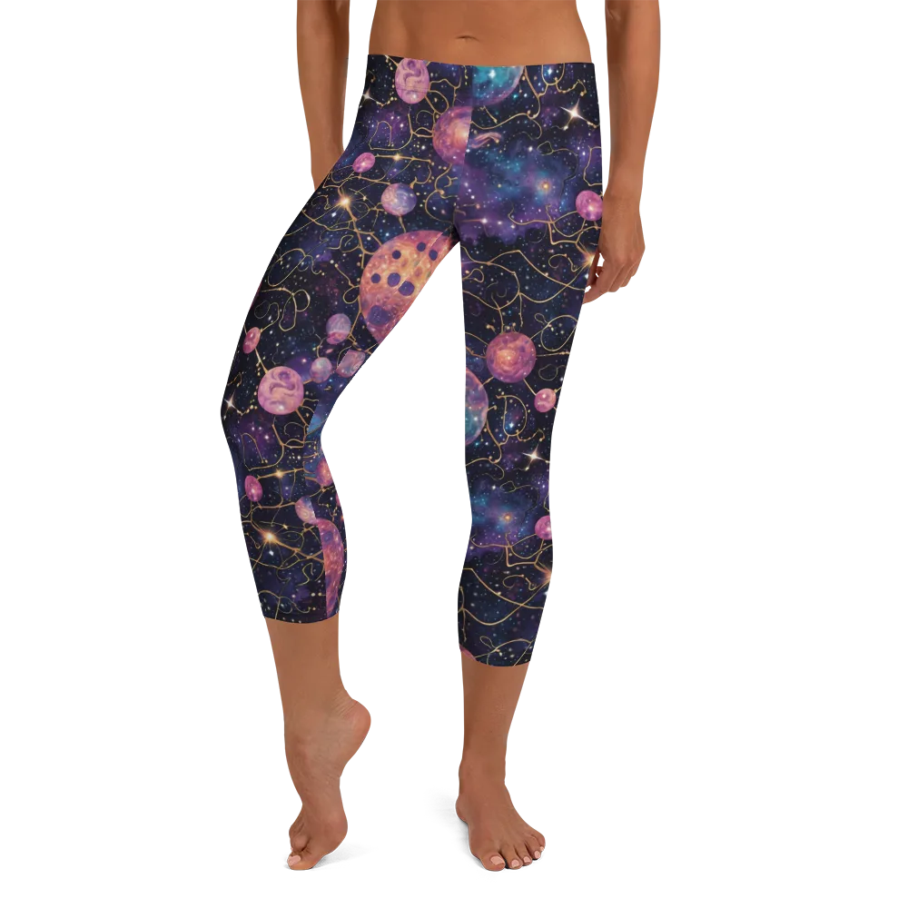 Stardust Vines on Capri Leggings — Front