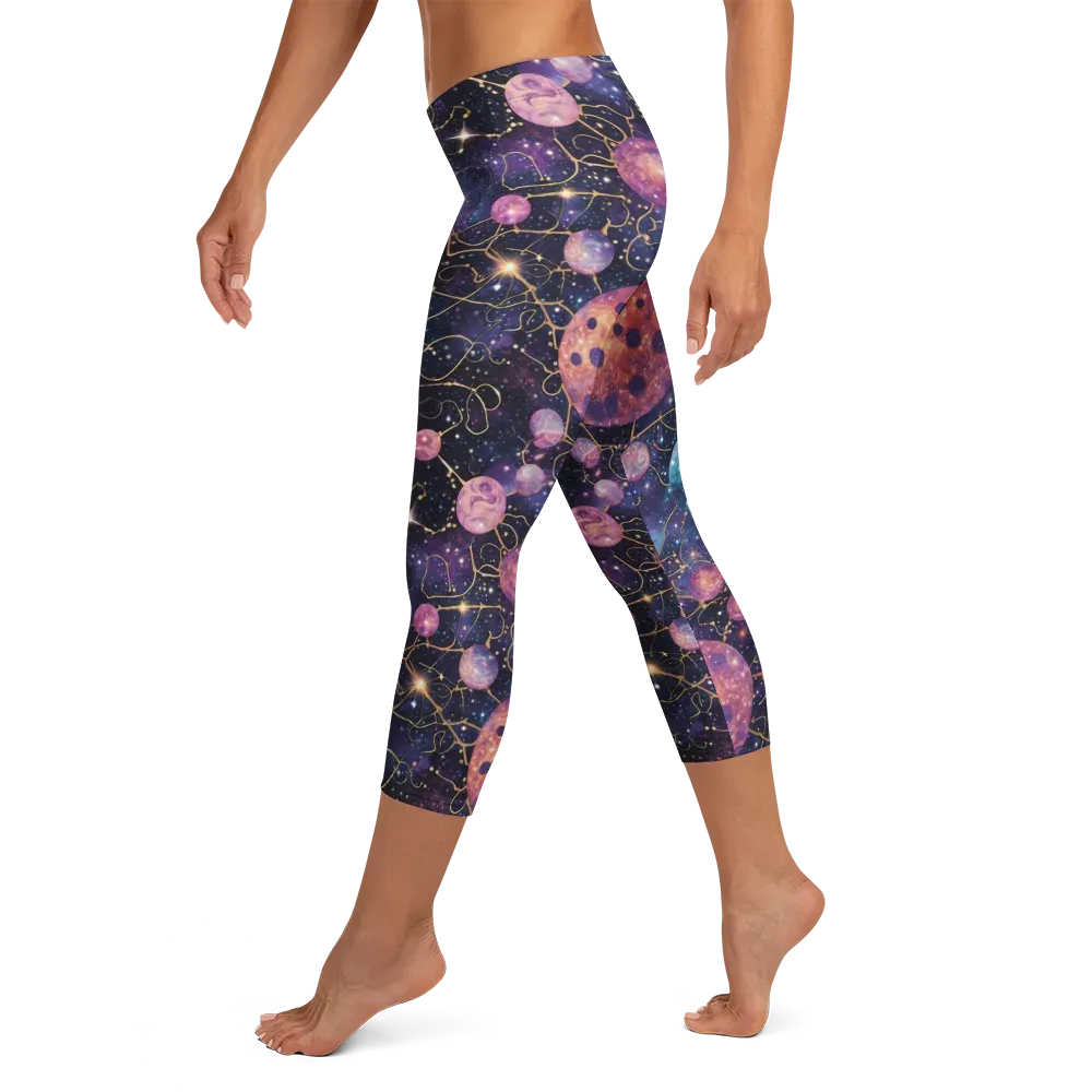 Stardust Vines on Capri Leggings — Left
