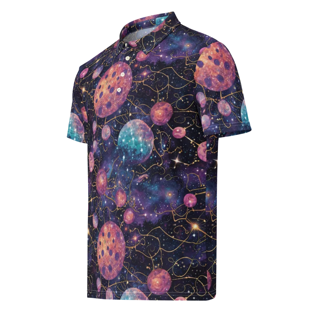 Stardust Vines on Men's Slim Fit Polo Shirt — Left Front