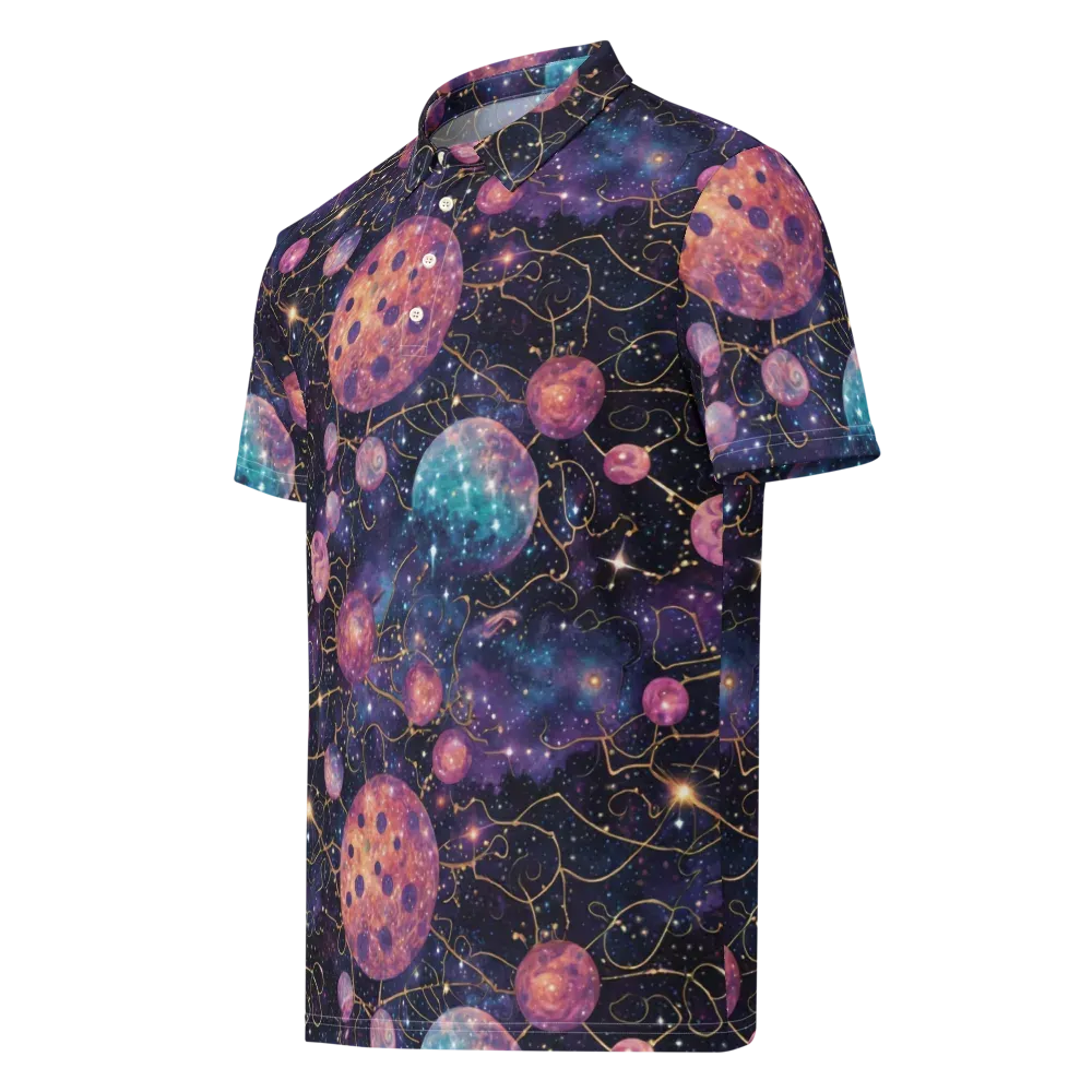 Stardust Vines on Men's Slim Fit Polo Shirt — Left Front