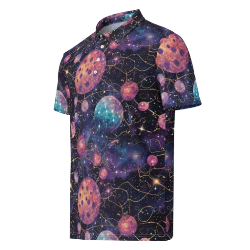 Stardust Vines on a Men's Slim Fit Polo Shirt