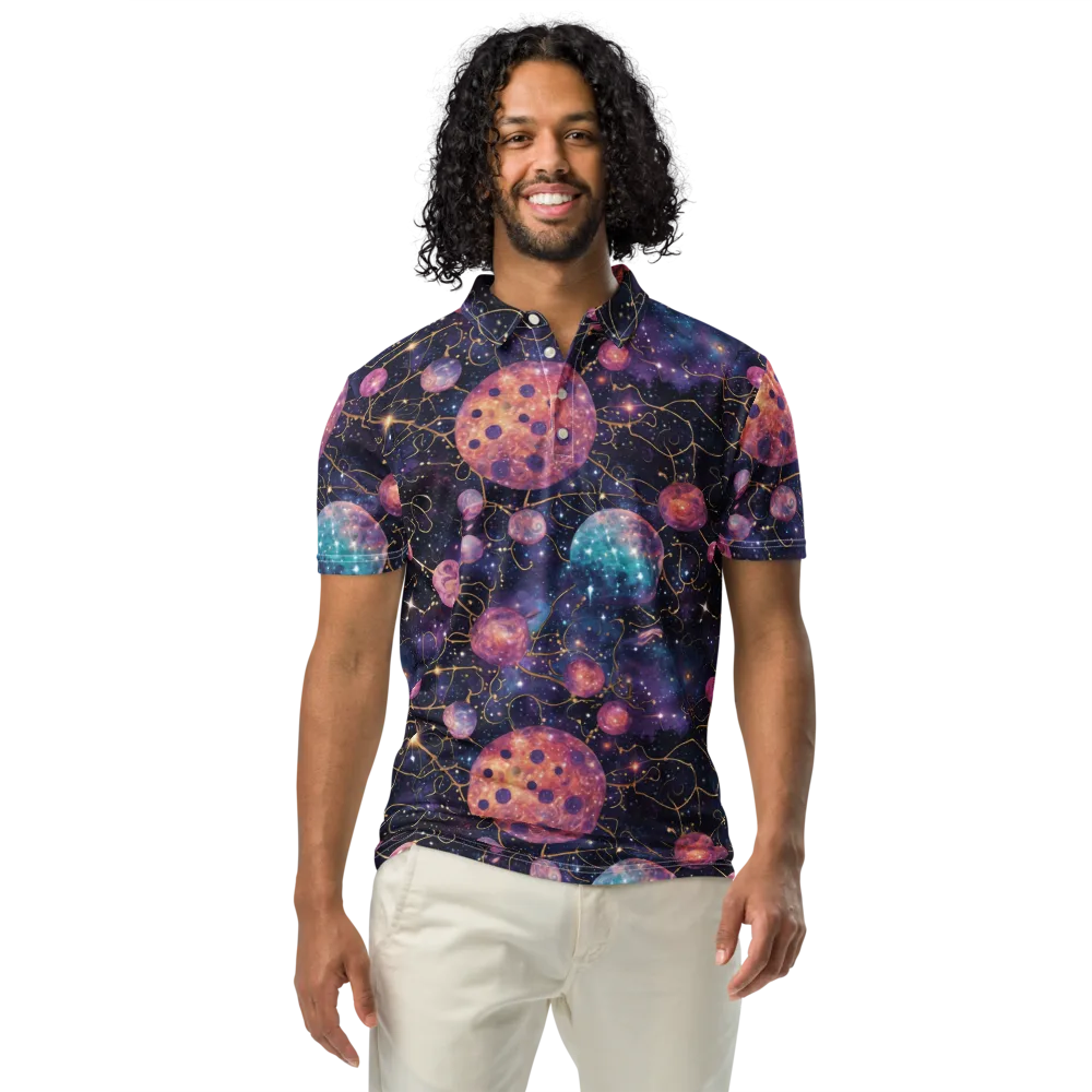 Stardust Vines on Men's Slim Fit Polo Shirt — Front