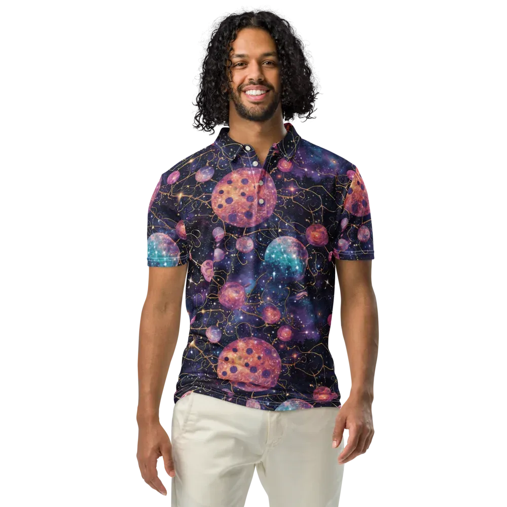 Stardust Vines on Men's Slim Fit Polo Shirt — Front