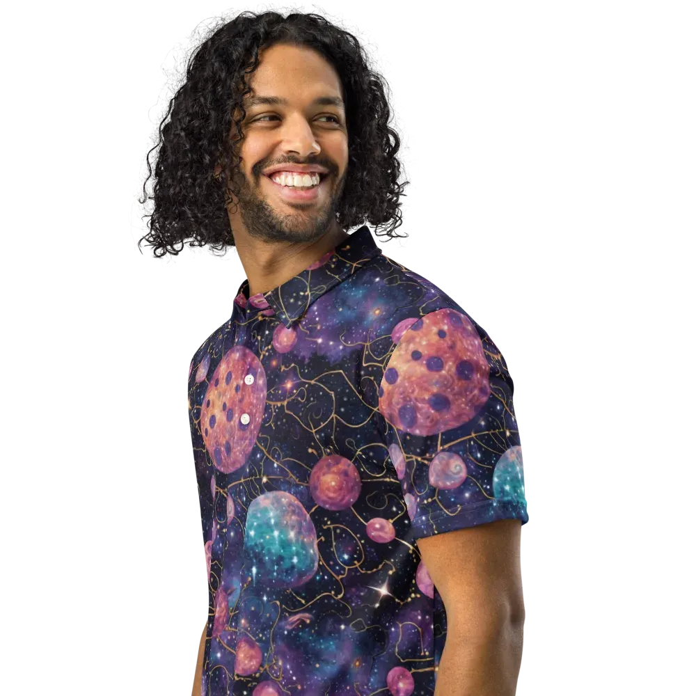 Stardust Vines on Men's Slim Fit Polo Shirt — Left Front