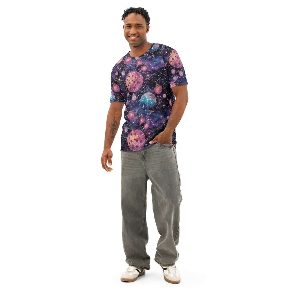 Stardust Vines on Men's Cotton Crew Neck T-Shirt — Front