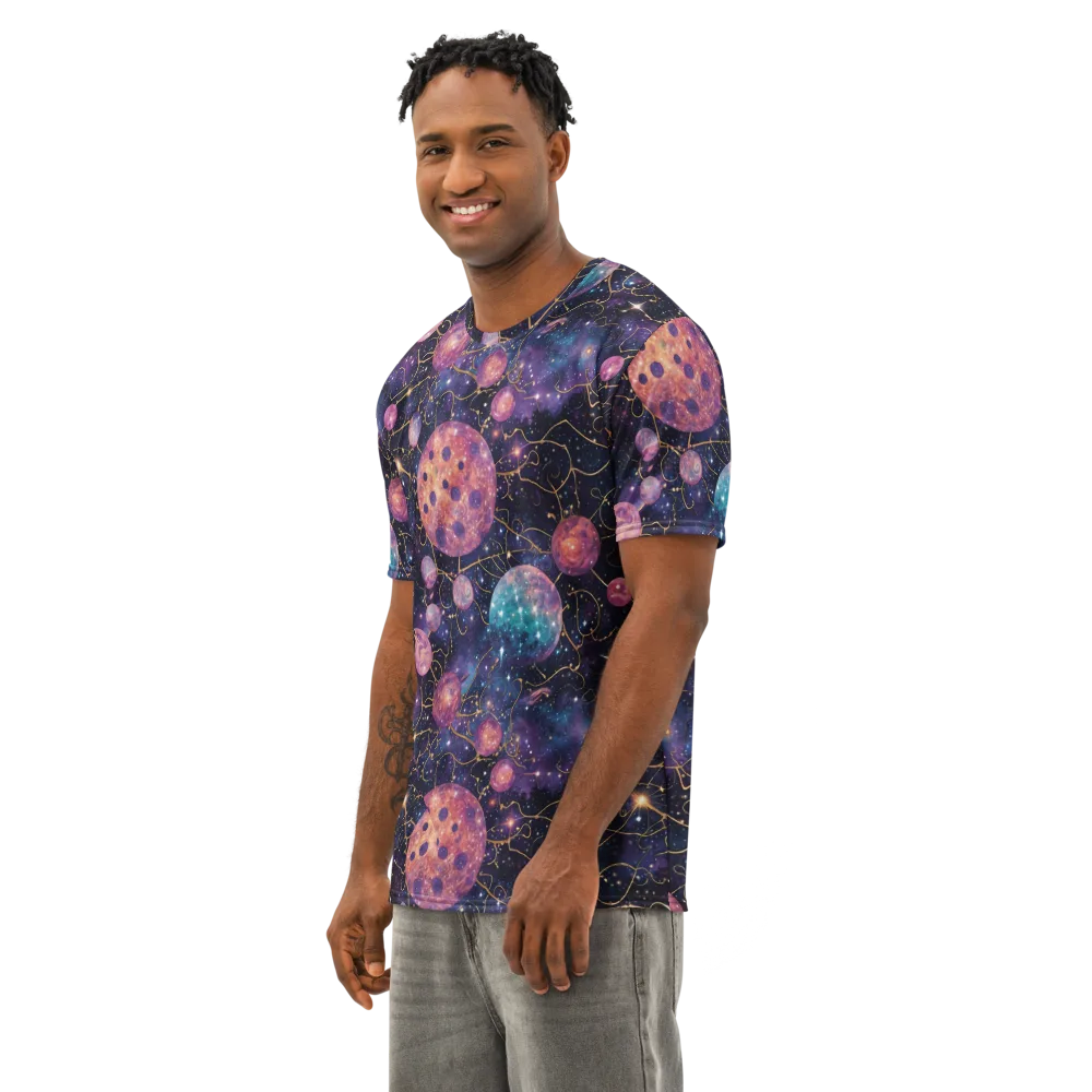 Stardust Vines on Men's Cotton Crew Neck T-Shirt — Left Front