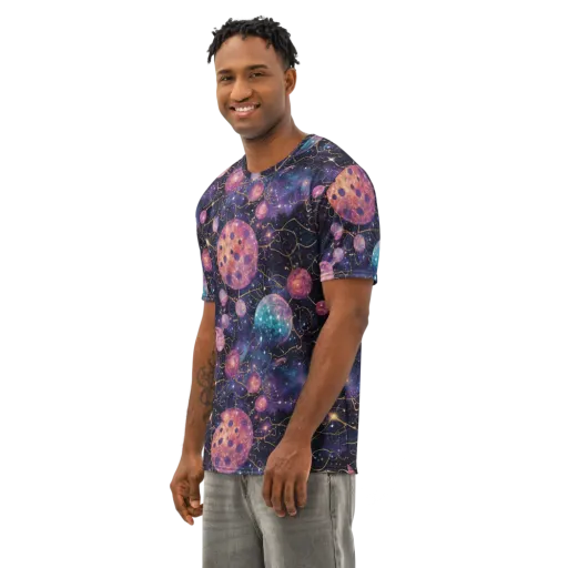 Stardust Vines on a Men's Cotton Crew Neck T-Shirt