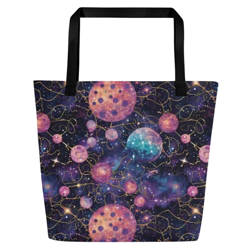Stardust Vines on a Large Tote Bag W/ Pocket