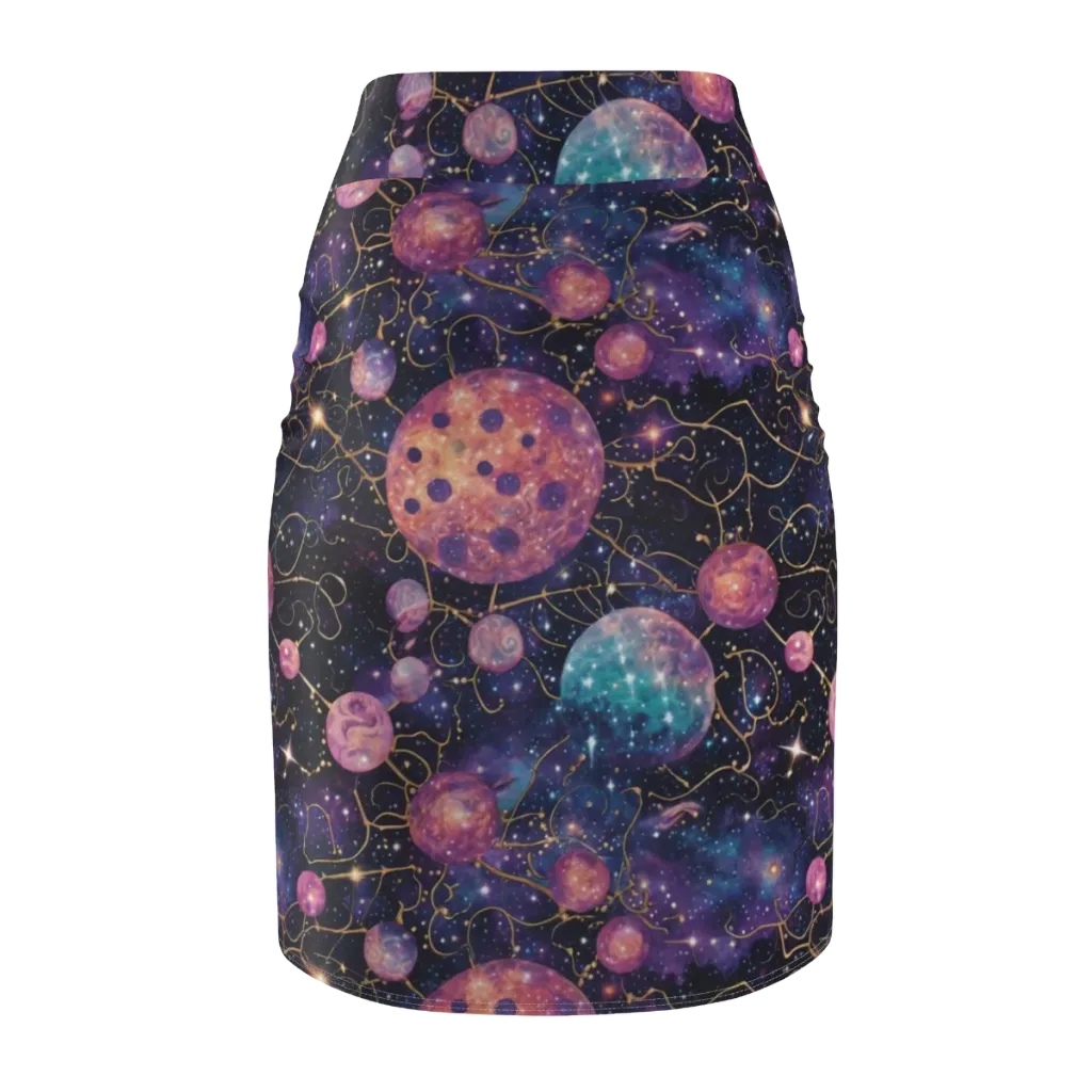 Stardust Vines on Pencil Skirt — Back