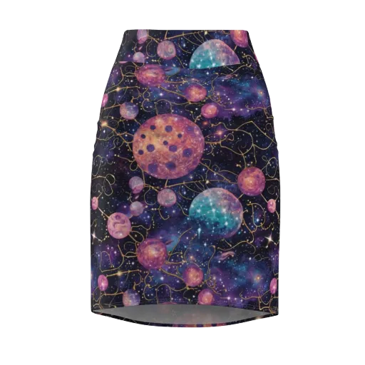 Stardust Vines on a Pencil Skirt