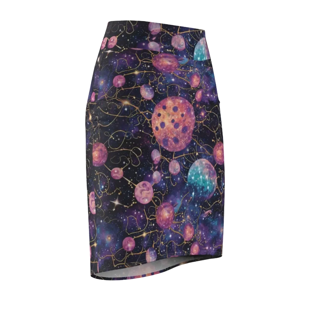 Stardust Vines on Pencil Skirt — Front Side