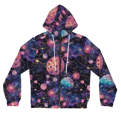 Stardust Vines on a Women's Full-Zip Hoodie