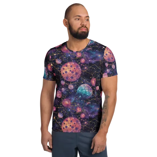 Stardust Vines on a Men's Athletic T-Shirt