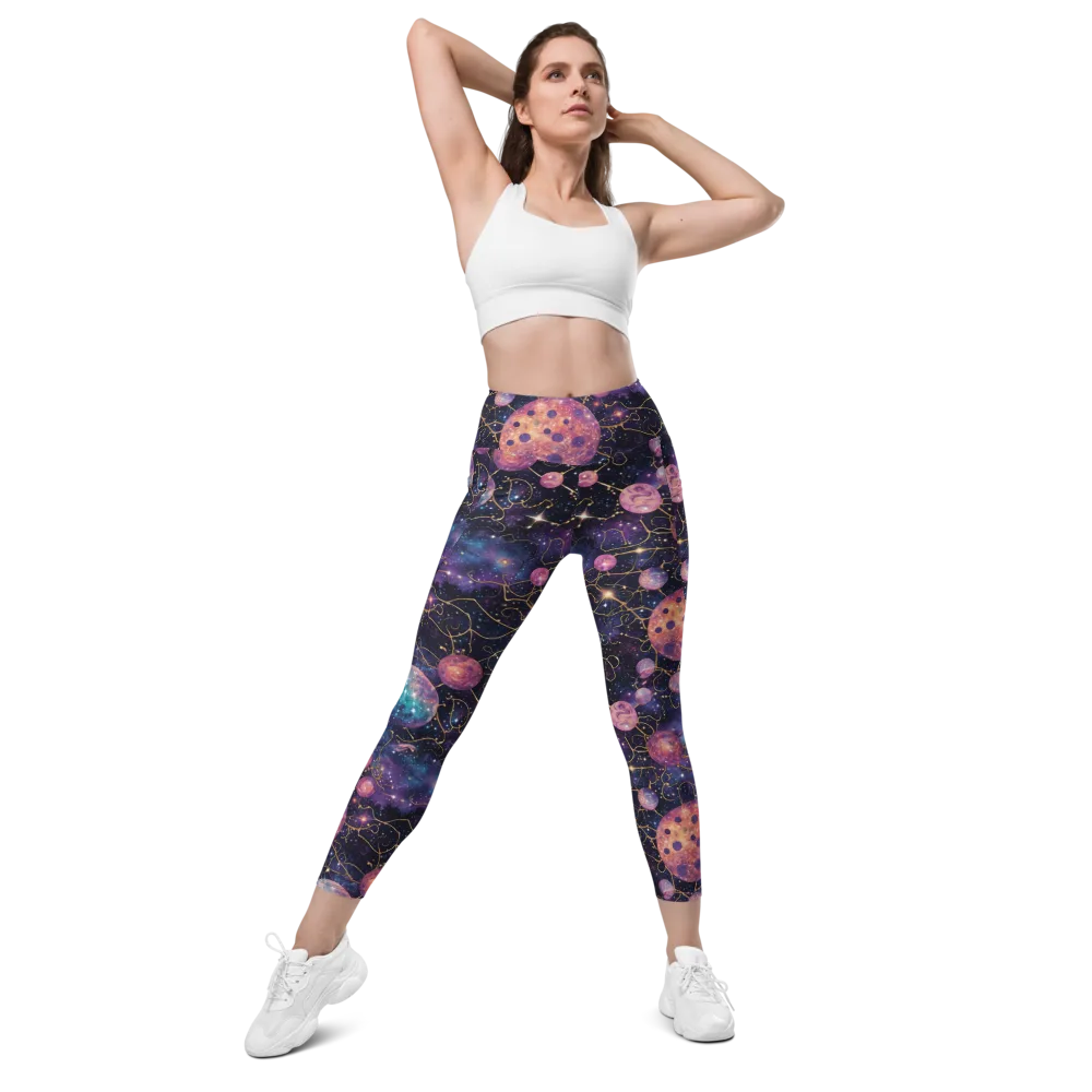 Stardust Vines on Leggings with Pockets — Front