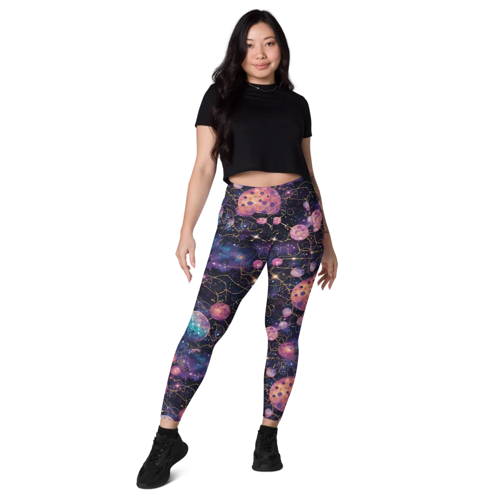 Stardust Vines on Leggings with Pockets — Front