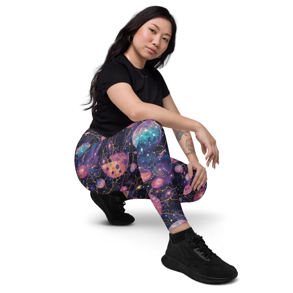 Stardust Vines on Leggings with Pockets — Right Front