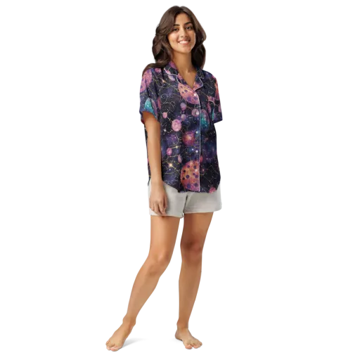 Stardust Vines on a Women's Short Sleeve Pajama Top